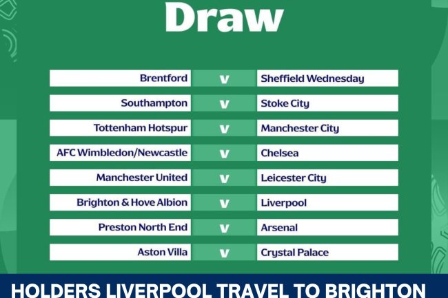 Holders Liverpool travel to Brighton in the fourth round of the Carabao Cup.