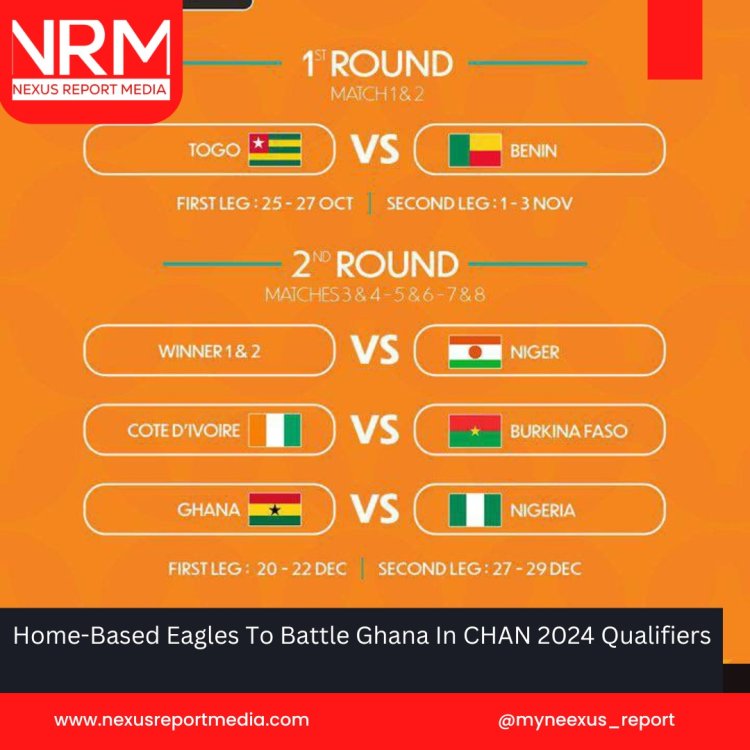 Home-Based Eagles To Battle Ghana In CHAN 2024 Qualifiers