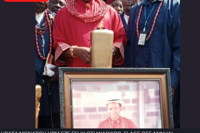 UPATA MONARCH HRM EZE FELIX OTUWARIKPO  FLAGS OFF ANNUAL CULTURAL CARNIVAL TO IMMORTALIZE LATE EZE WILLIAMS ONUGODIJI.