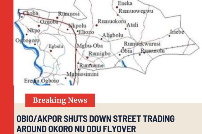 Obio-Akpor Shuts Down Street Trading Around Okoro Nu Odo Flyover